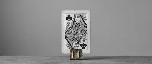 Antique Queen of Clubs Playing Card
