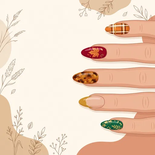 Autumn Nail Art Designs Illustration