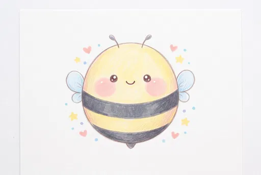 Cute Kawaii Chubby Bee Drawing