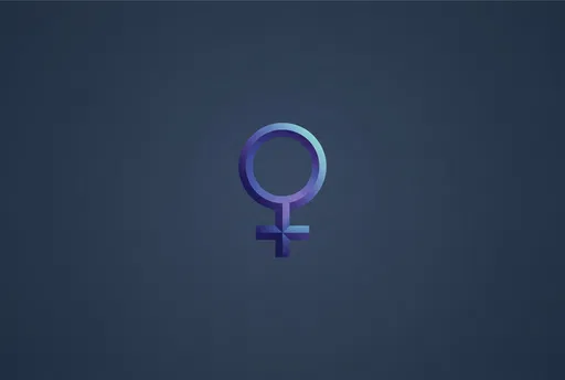 Geometric Blue Female Gender Symbol Icon