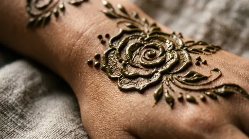 Macro Close-Up of Fresh Henna Rose