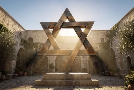 Bronze Star of David in Courtyard