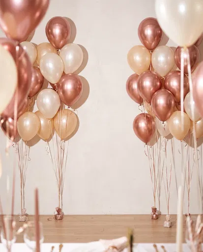 Rose Gold and Ivory Party Balloons