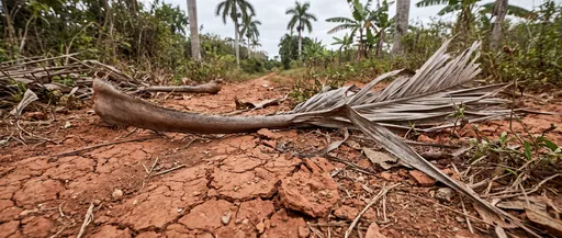 Fallen Palm Frond on Red Clay Trail