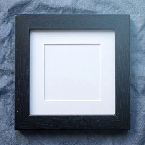 Black Wooden Square Frame on Linen