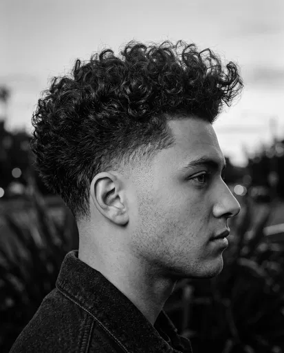 Monochrome Profile of Man With Taper Fade