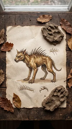 Chupacabra Naturalist Illustration on Aged Parchment