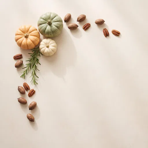 Autumn Flat Lay With Mini Pumpkins