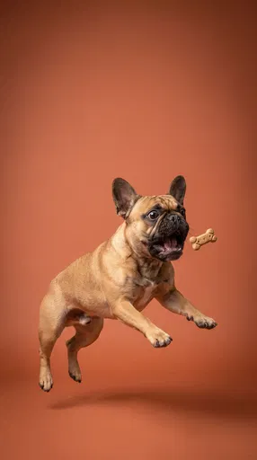French Bulldog Leaping for Treat