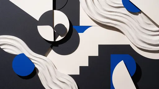 Abstract Geometric Paper and Plaster Composition