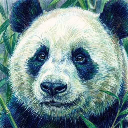 Colored Pencil Drawing of Giant Panda