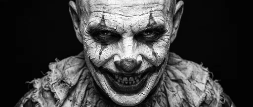 Sinister Monochrome Clown Portrait