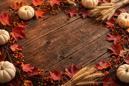 Rustic Autumn Wood Frame Background