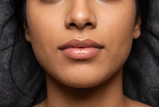 Close-Up Of Woman With Glossy Lips