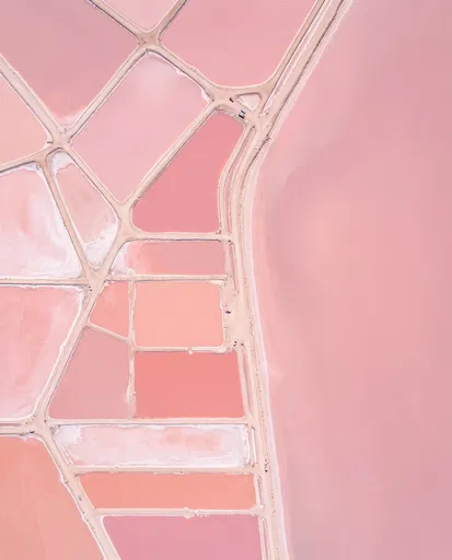 Aerial View of Pink Salt Ponds