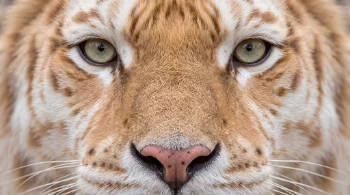 Extreme Close-Up of Golden Tiger Face