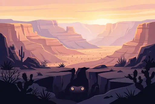 Desert Canyon Sunset With Snake Eyes