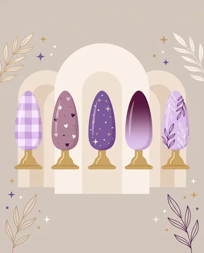 Purple Nail Art Display Illustration
