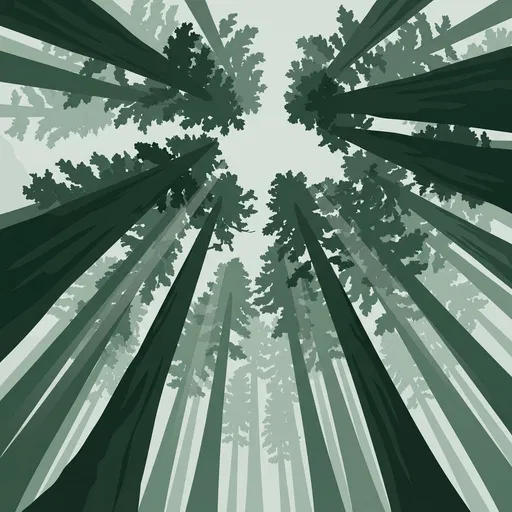 Low Angle Green Forest Canopy Illustration