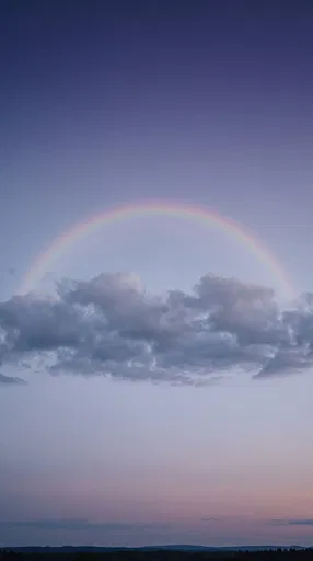 Twilight Rainbow Over Evening Clouds