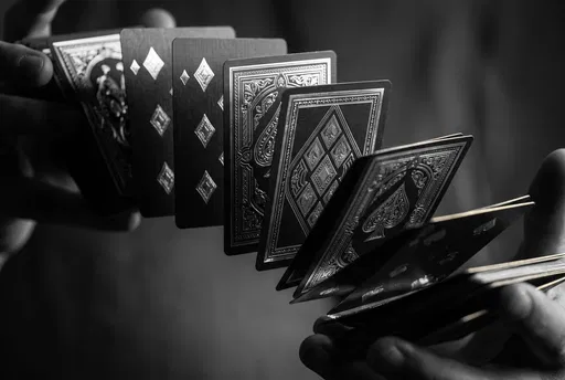 Monochrome Black and Silver Card Flourish