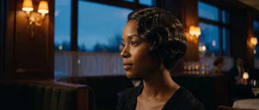 Woman With Finger-Wave Bob in Evening Lounge