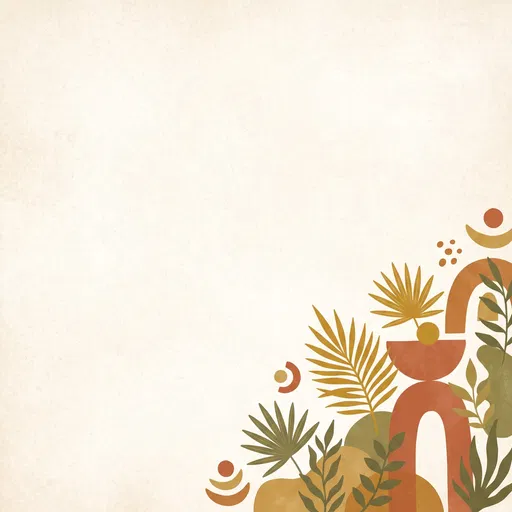 Boho Botanical Shapes Corner Background