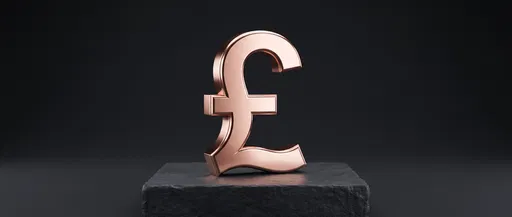 Rose Gold Pound Symbol on Slate Pedestal