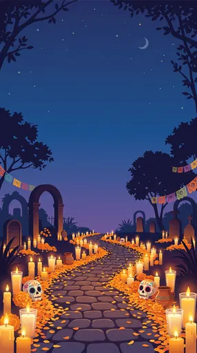 Dia De Los Muertos Candlelit Path