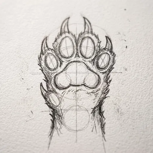 Graphite Sketch of Werewolf Paw