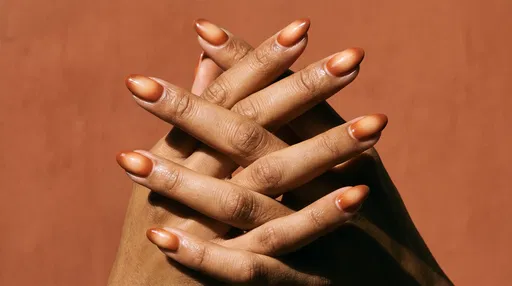 Interlocking Hands With Caramel Ombre Nails