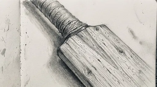 Graphite Sketch of Cricket Bat