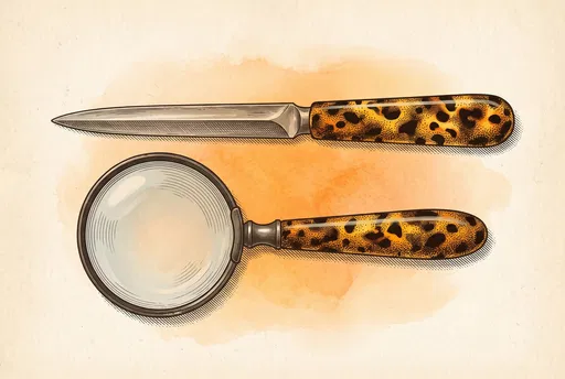 Tortoiseshell Letter Opener and Magnifying Glass Engraving
