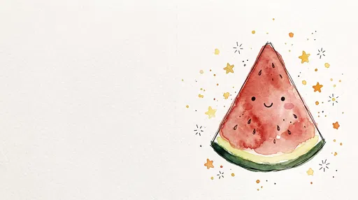 Cute Watercolor Smiling Watermelon Slice Illustration