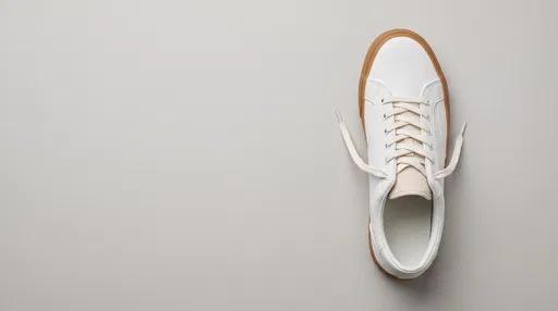 Overhead View of White Gum Sole Sneaker