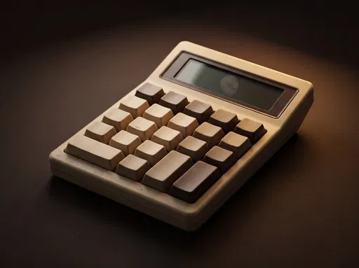 Retro Beige Calculator With Blank Keys