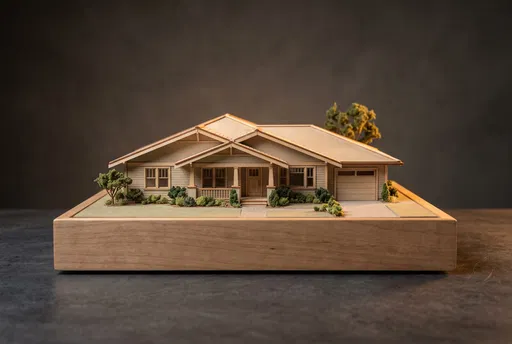 Architectural Scale Model of Ranch Style House