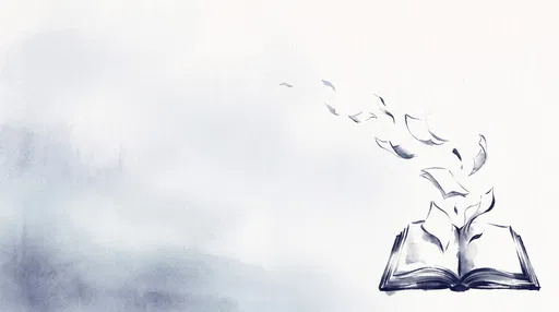 Indigo Ink Wash Open Book Illustration