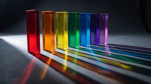 Rainbow Translucent Acrylic Blocks Casting Shadows