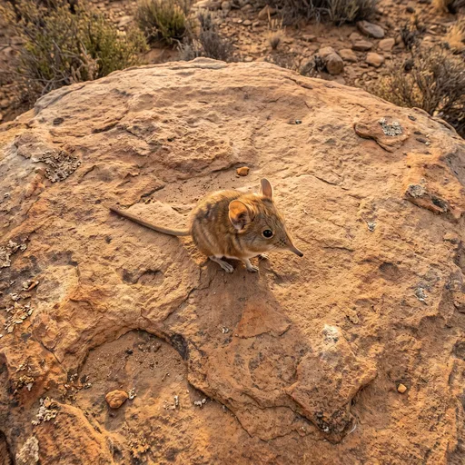 Elephant Shrew on Sandstone Boulder