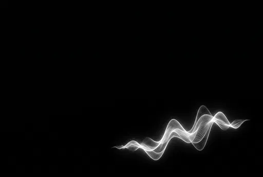 Luminous White Waveform on Black Background
