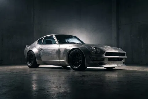 Brushed Aluminum Sports Coupe in Studio
