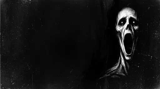 Screaming Ghostly Horror Face in Darkness