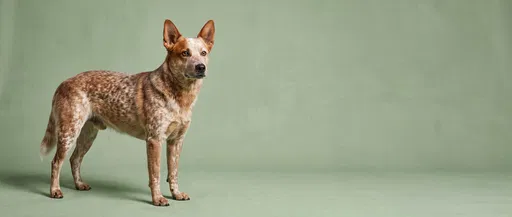 Red Heeler Dog on Green Backdrop
