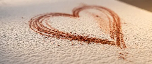 Sanguine Chalk Heart Sketch on Paper