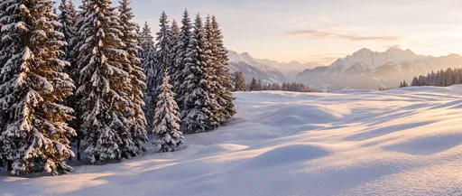 Golden Hour Alpine Winter Landscape