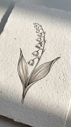Lily of the Valley Ink Drawing