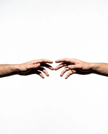 Two Hands Reaching Toward Each Other
