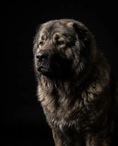 Studio Portrait of Caucasian Shepherd Dog