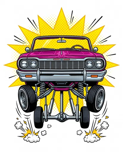 Pop Art Magenta Lowrider Clipart